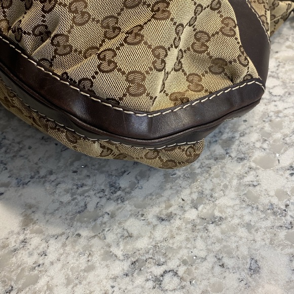 Gucci Queen Medium Hobo Handbag GG Brown Monogram Canvas/Leather - Picture 8 of 14